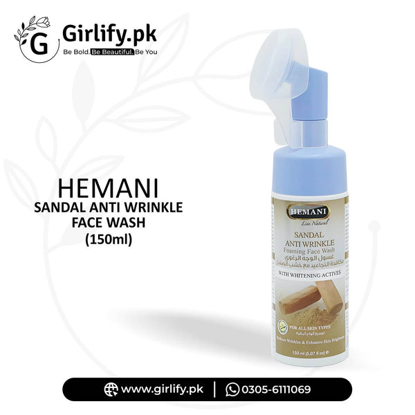 Hemani Sandal Anti-Wrinkle Foaming Face Wash (150ml) – Firming & Cleanser 