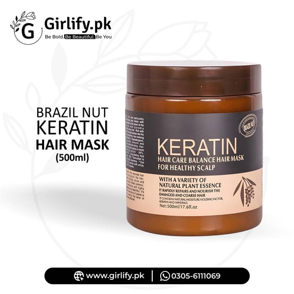 Brazil Nut Keratin Hair Mask – Intense Repair & Scalp Balance (500ml) | Girlify Pakistan