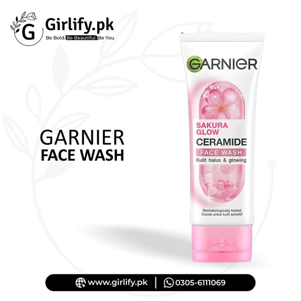 Garnier Sakura Glow Ceramide Face Wash | Girlify Pakistan