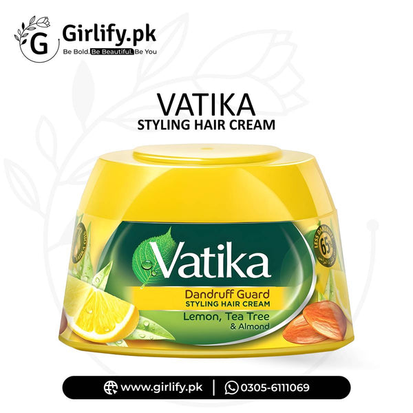 Vatika Dandruff Guard Styling Hair Cream (Lemon, Tea Tree Almond, 140ml) 