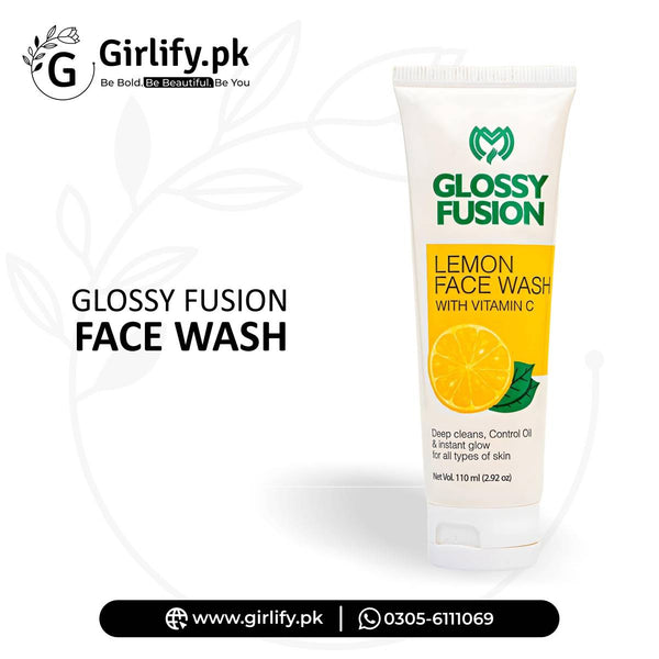 Glossy Fusion Lemon Face Wash - Refreshing Citrus Cleanser