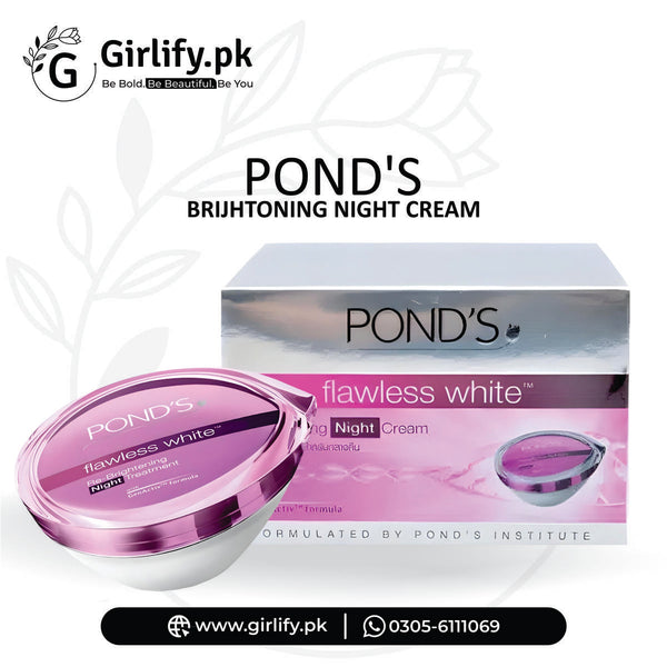 Ponds Flawless White Brightening Night Cream – Wake Up to Glowing Skin (50g) | Girlify Pakistan