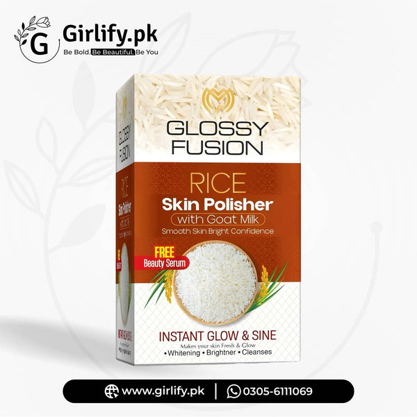 Glossy Fusion Rice Skin Polisher - Beauty Serum & Skin Toner - Instant Glow & Shine (4 in 1)