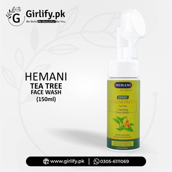 Hemani Expert Clear Tea Tree Foaming Face Wash (150ml) – Oil Control & Acne Defense 
