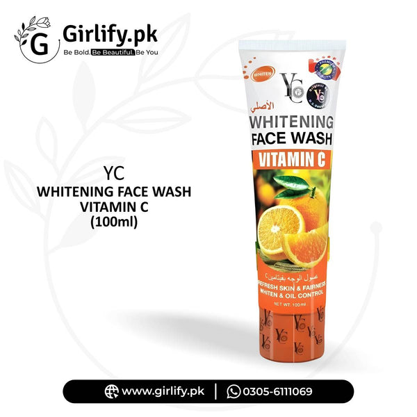 YC Vitamin C Whitening Face Wash – Brightening & Refreshing Cleanser (100ml) | Girlify Pakistan