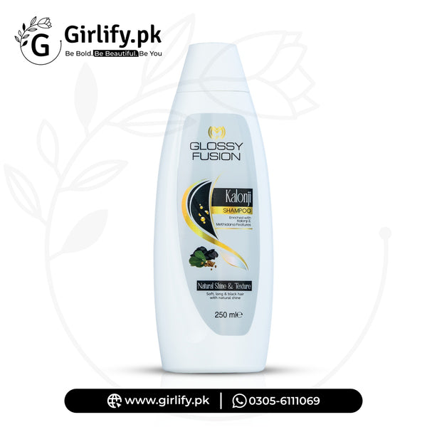 Glossy Fusion Kalonji Shampoo – Natural Shine & Texture with Kalonji & Methi Dana | 250ml