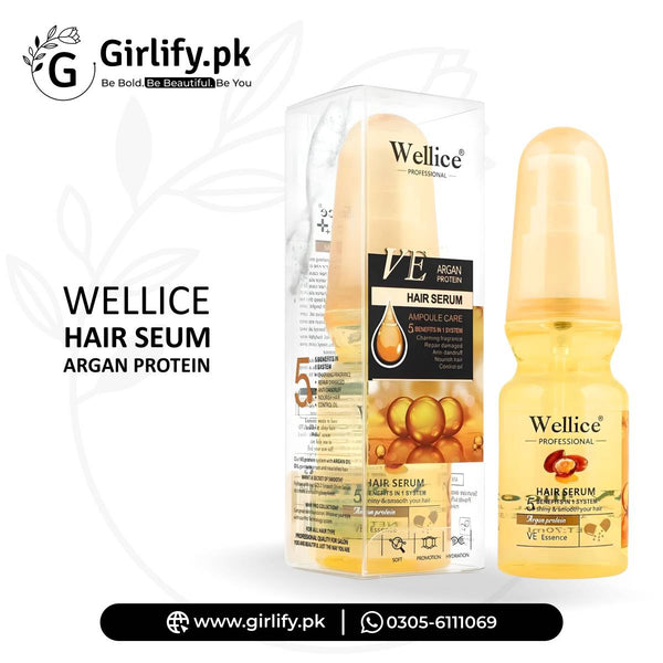 Wellice Hair Serum with Argan Protein (70ml) – Smooth, Nourish & Repair | Girlify Pakistan