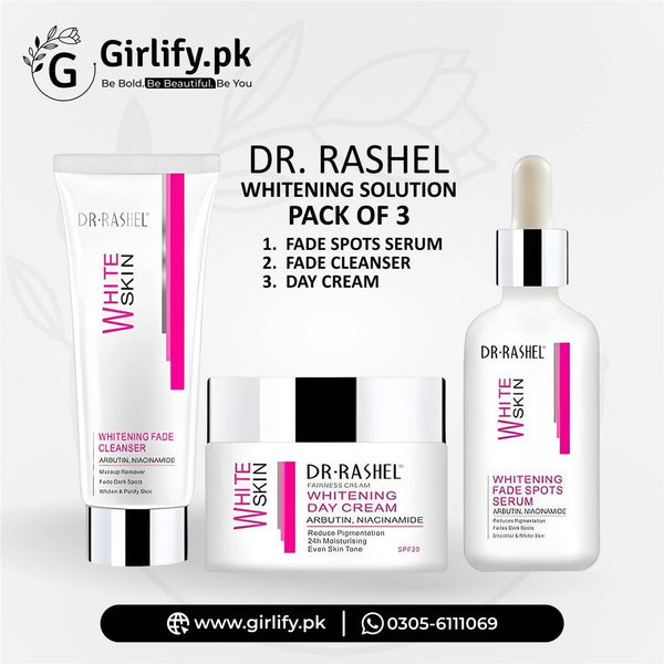 Dr. Rashel Whitening Solution Pack of 3 – Cleanser, Serum & Day Cream | Girlify Pakistan