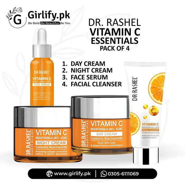 Dr. Rashel Vitamin C Essentials – Complete Skincare Pack (4-in-1) | Girlify Pakistan