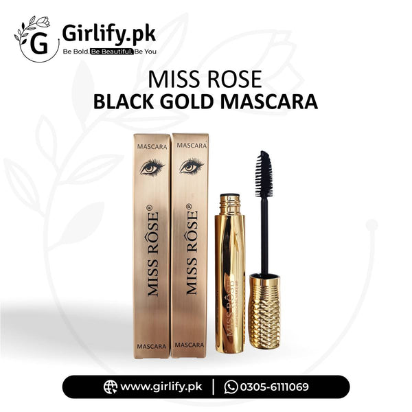 Miss Rose Black Gold Mascara – Volumizing & Long-Lasting
