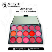Miss Rose Matte Color Lip Cream Palette – 15 Shades