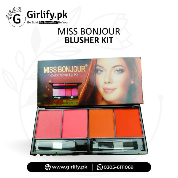 Miss Bonjour Blusher Kit – 4 Color Makeup Palette