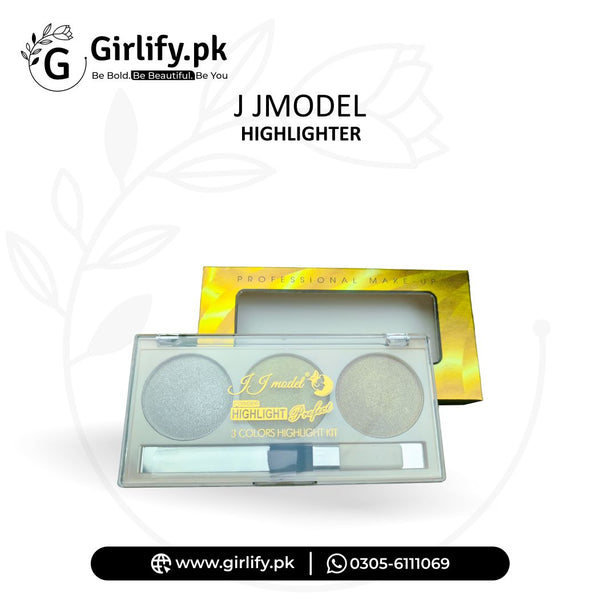 J J Model Highlighter Kit – 3 Color Glow Palette