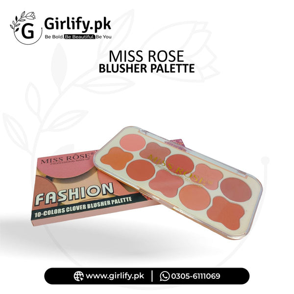 Miss Rose 10 Colors Clover Blusher Palette – Long Lasting Shades